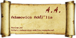 Adamovics Adélia névjegykártya